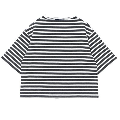 画像1: SAINT JAMES（セントジェームス）TEE LOOSE（五分袖ドロップショルダー）"Women” / ACIRE×NEIGE（杢チャコール×ホワイト）