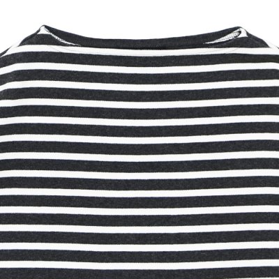 画像3: SAINT JAMES（セントジェームス）TEE LOOSE（五分袖ドロップショルダー）"BORDER" / ACIRE×NEIGE（杢チャコール×ホワイト）