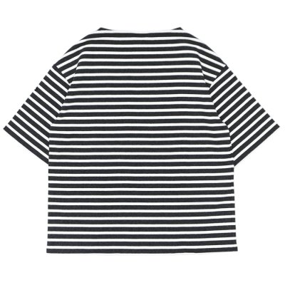 画像2: SAINT JAMES（セントジェームス）TEE LOOSE（五分袖ドロップショルダー）"BORDER" / ACIRE×NEIGE（杢チャコール×ホワイト）