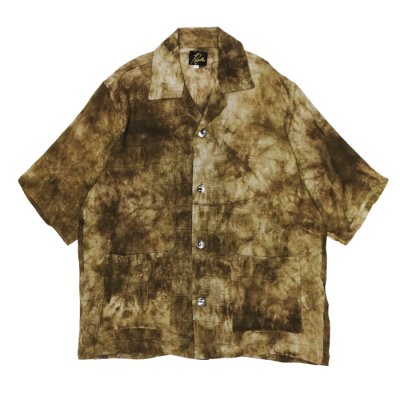 画像1: NEEDLES（ニードルズ）Cabana Shirt（カバナシャツ）"Mesh Jacquard Uneven Dye" / Brown（ブラウン）