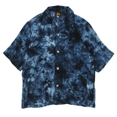 画像1: NEEDLES（ニードルズ）Cabana Shirt（カバナシャツ）"Mesh Jacquard Uneven Dye" / Charcoal（チャコール）