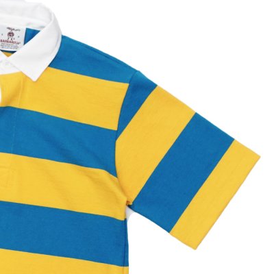 画像4: BARBARIAN（バーバリアン）Light Weight Rugby Collar Shirt S/S（ライトウェイト ラグビーカラーシャツS/S） / Gold×Cyan（ゴールド×シアン）
