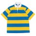 画像1: BARBARIAN（バーバリアン）Light Weight Rugby Collar Shirt S/S（ライトウェイト ラグビーカラーシャツS/S） / Gold×Cyan（ゴールド×シアン） (1)