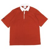 BARBARIAN（バーバリアン）Light Weight Rugby Collar Short Sleeve Shirt（ライトウエイトラグビーカラーショートスリーブシャツ）"SOLID" / Rust（ラスト）