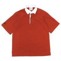BARBARIAN（バーバリアン）Light Weight Rugby Collar Short Sleeve Shirt（ライトウエイトラグビーカラーショートスリーブシャツ）"SOLID" / Rust（ラスト）