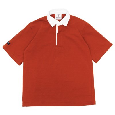 画像1: BARBARIAN（バーバリアン）Light Weight Rugby Collar Short Sleeve Shirt（ライトウエイトラグビーカラーショートスリーブシャツ）"SOLID" / Rust（ラスト）