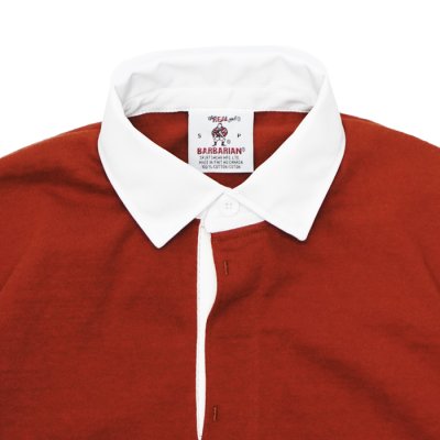 画像3: BARBARIAN（バーバリアン）Light Weight Rugby Collar Short Sleeve Shirt（ライトウエイトラグビーカラーショートスリーブシャツ）"SOLID" / Rust（ラスト）