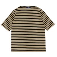 SAINT JAMES（セントジェームス）OUESSANT SHORT SLEEVE（ウエッソンショートスリーブ）"BORDER" / HAMAC×NOIR（ダークベージュ×ブラック）