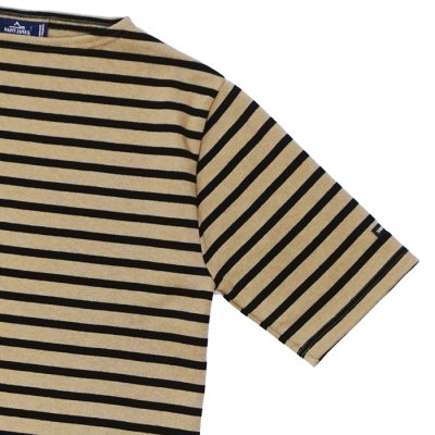画像4: SAINT JAMES（セントジェームス）OUESSANT SHORT SLEEVE（ウエッソンショートスリーブ）"BORDER" / HAMAC×NOIR（ダークベージュ×ブラック）