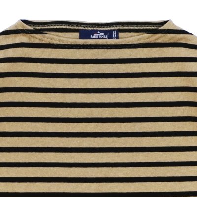 画像3: SAINT JAMES（セントジェームス）OUESSANT SHORT SLEEVE（ウエッソンショートスリーブ）"BORDER" / HAMAC×NOIR（ダークベージュ×ブラック）