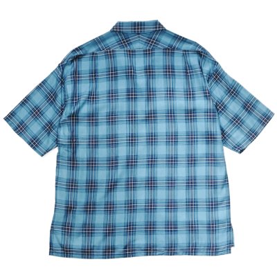 画像2: Nigel Cabourn（ナイジェル・ケーボン）OPEN COLLAR SHIRT（オープンカラーシャツ）"RAYON CHECK / BLUE（ブルー）