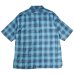 画像2: Nigel Cabourn（ナイジェル・ケーボン）OPEN COLLAR SHIRT（オープンカラーシャツ）"RAYON CHECK / BLUE（ブルー） (2)