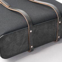 他の写真1: WILD SWANS（ワイルドスワンズ）UP-RIGHT（アップライト）トートバッグ"綿麻ヘビーツイル×フルグレインブライドルレザー"/Black（ブラック）