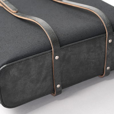 画像4: WILD SWANS（ワイルドスワンズ）UP-RIGHT（アップライト）トートバッグ"綿麻ヘビーツイル×フルグレインブライドルレザー"/Black（ブラック）