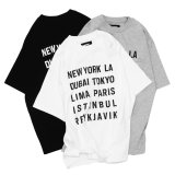MODMNT（モドメント） TOUR CITIES TEE（ツアーシティーズTシャツ） / White（ホワイト）・Gray（グレー）・Black（ブラック）
