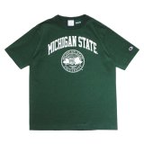 Champion（チャンピオン）T1011 US Print T-Shirt・Made in USA（ティーテンイレブンUSプリントTシャツ）"MICHIGAN STATE" / Moss（モスグリーン）