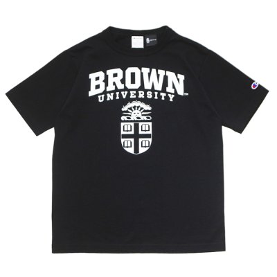 画像1: Champion（チャンピオン）T1011 US Print T-Shirt・Made in USA（ティーテンイレブンUSプリントTシャツ）"BROWN Univ" / Black（ブラック）