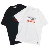 free rage（フリーレイジ）リサイクルコットンプリントTee "Music" / White（ホワイト）・Sumi（スミクロ）