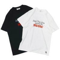 free rage（フリーレイジ）リサイクルコットンプリントTee "Music" / White（ホワイト）・Sumi（スミクロ）
