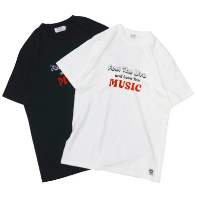 画像1: free rage（フリーレイジ）リサイクルコットンプリントTee "Music" / White（ホワイト）・Sumi（スミクロ）