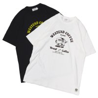 free rage（フリーレイジ）リサイクルコットンプリントTee "Bread and Coffee" / White（ホワイト）・Sumi（スミクロ）