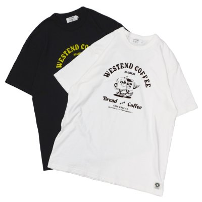 画像1: free rage（フリーレイジ）リサイクルコットンプリントTee "Bread and Coffee" / White（ホワイト）・Sumi（スミクロ）