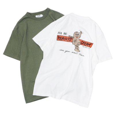 画像1: free rage（フリーレイジ）リサイクルコットンプリントTee "PEANUTS CREAM Vol,2" / White（ホワイト）・Leaf（リーフ）
