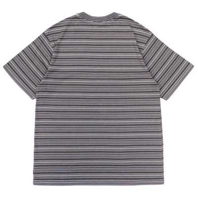 画像2: Yonetomi NEW BASIC（ヨネトミニューベーシック）GARMENT DYE RANDOM BOREDER T-SHIRT（ガーメントダイランダムボーダーTシャツ）/ Gray（グレー）