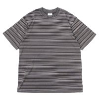 Yonetomi NEW BASIC（ヨネトミニューベーシック）GARMENT DYE RANDOM BOREDER T-SHIRT（ガーメントダイランダムボーダーTシャツ）/ Gray（グレー）