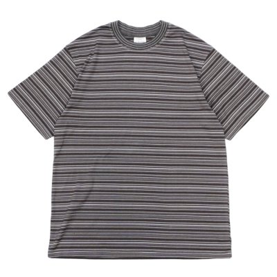 画像1: Yonetomi NEW BASIC（ヨネトミニューベーシック）GARMENT DYE RANDOM BOREDER T-SHIRT（ガーメントダイランダムボーダーTシャツ）/ Gray（グレー）