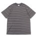 画像1: Yonetomi NEW BASIC（ヨネトミニューベーシック）GARMENT DYE RANDOM BOREDER T-SHIRT（ガーメントダイランダムボーダーTシャツ）/ Gray（グレー） (1)