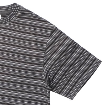 画像4: Yonetomi NEW BASIC（ヨネトミニューベーシック）GARMENT DYE RANDOM BOREDER T-SHIRT（ガーメントダイランダムボーダーTシャツ）/ Gray（グレー）
