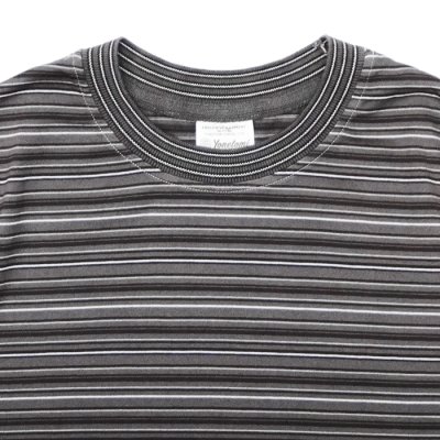 画像3: Yonetomi NEW BASIC（ヨネトミニューベーシック）GARMENT DYE RANDOM BOREDER T-SHIRT（ガーメントダイランダムボーダーTシャツ）/ Gray（グレー）