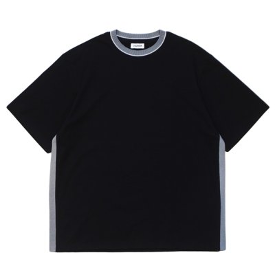 画像1: COOHEM（コーヘン）KNIT SIDELINE T-SHIRT（ニットサイドラインTシャツ）/ Black（ブラック）
