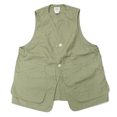 画像1: Post O'Alls（ポストオーバーオールズ）DEE Vest（ディー・ベスト）"Hemp Cotton Poplin" / Sage（セージ）※Mサイズのみ