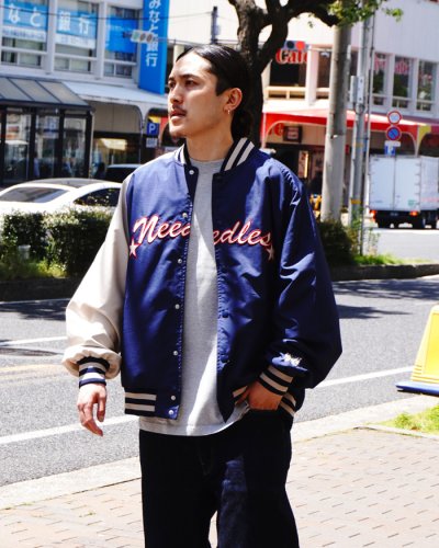 画像8: NEEDLES（ニードルズ）Stadium Jacket（スタジアムジャケット）"Poly Shantung" / Navy（ネイビー）