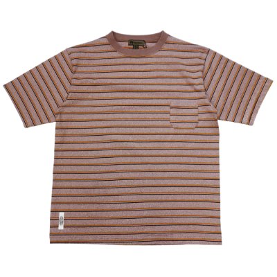 画像1: Nigel Cabourn（ナイジェル・ケーボン）7.8oz BORDER HALF SLEEVE T-SHIRT（7.8ozボーダーハーフスリーブTシャツ）/ L,BROWN（ライトブラウン）