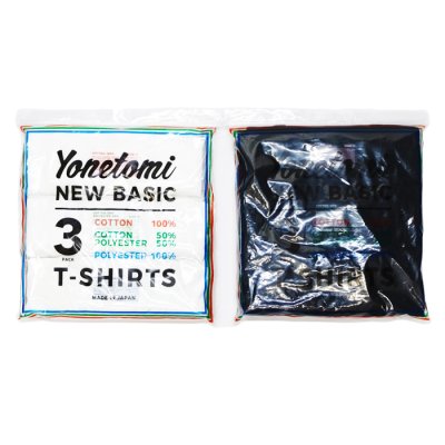 画像1: Yonetomi NEW BASIC（ヨネトミニューベーシック）3PACK T-SHIRT（3パックTシャツ）/ White（ホワイト）・Black（ブラック）