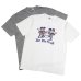 画像1: BARNS OUTFITTERS (バーンズアウトフィッターズ) "STANDARD" TSURI-AMI Crew Print T-Shirt (吊り編みクループリントTシャツ) / White（ホワイト）・Grey (グレー) (1)