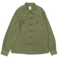 F.O.B FACTORY（エフオービーファクトリー）FATIGUE SHIRT JACKET（ファティーグシャツジャケット）"Vatdye Back Sateen" / Olive（オリーブ）