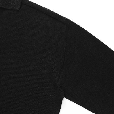 画像4: alvana（アルヴァナ）WASHI SKIPPER L/S KNIT（和紙スキッパーL/Sニット）/ Black（ブラック）
