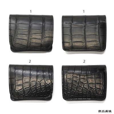 画像9: WILD SWANS（ワイルドスワンズ）CASA（カーサ）コンパクトウォレット/ブラック"クロコダイル"×ブラック"サドルプルアップ"