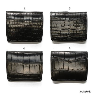 画像10: WILD SWANS（ワイルドスワンズ）CASA（カーサ）コンパクトウォレット/ブラック"クロコダイル"×ブラック"サドルプルアップ"