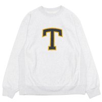 ※Exclusive※ blurhmsROOTSTOCK（ブラームスルーツストック）Soft&Hard Sweat Crew Neck P.O "T-50"（ソフト&ハードスウェットクルーネックプルオーバー"T-50"）Heather White / Navy×Yellow（ネイビー×イエロー）