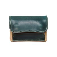 WILD SWANS（ワイルドスワンズ）Tongue（タング）コンパクトウォレット/Green（グリーン）"シェルコードバン"×Natural-UN（ナチュラル-アングレイズド）"シェルコードバン/アングレイズド"