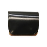 WILD SWANS（ワイルドスワンズ）CASA（カーサ）コンパクトウォレット/Black（ブラック）"シェルコードバン"×Natural-UN（ナチュラル）"バットストリップナチュラルアングレイズド" 