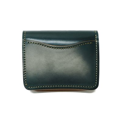 画像2: WILD SWANS（ワイルドスワンズ）CASA（カーサ）コンパクトウォレット/Green（グリーン）"シェルコードバン"×Natural-UN（ナチュラル）"バットストリップナチュラルアングレイズド" 