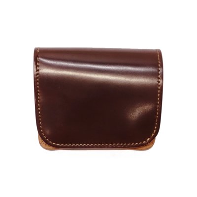 画像1: WILD SWANS（ワイルドスワンズ）CASA（カーサ）コンパクトウォレット/#8ダークバーガンディ"シェルコードバン"×Natural-UN（ナチュラル）"バットストリップナチュラルアングレイズド" 