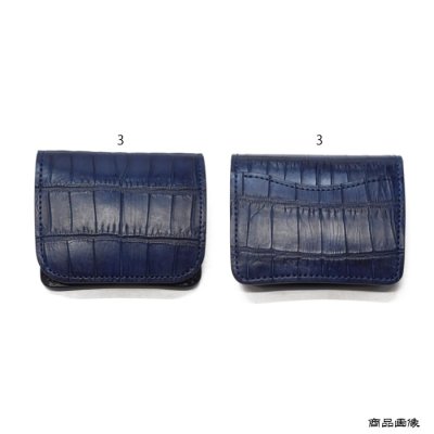 画像10: WILD SWANS（ワイルドスワンズ）CASA（カーサ）コンパクトウォレット/藍染"クロコダイル"×ブラック"サドルプルアップ"
