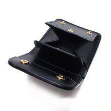 他の写真2: WILD SWANS（ワイルドスワンズ）CASA（カーサ）コンパクトウォレット/藍染"クロコダイル"×ブラック"サドルプルアップ"